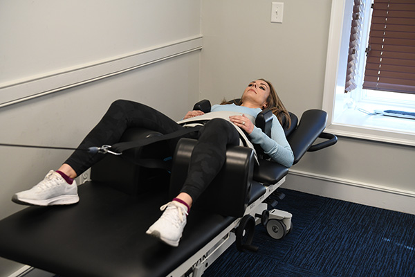 Chiropractic Medway MA Female Spinal Decompression Patient